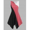 Robe Mouchoir Contrastée sans Manches - multicolor XL