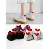 Ensemble de Chaussettes Socquettes Antidérapantes en Coton Motif Cœur 5 Paires - multicolor 