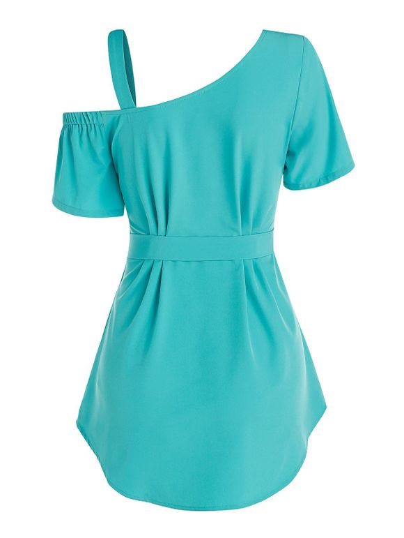 Blouse Ceinturée Boutonnée - Bleu clair XL