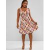 Mini-Robe Multicolore à Carreaux avec Zip Latérale de Grande Taille - multicolor XL
