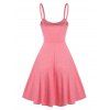 Flower Heart Lace Pockets Cami Dress - LIGHT PINK M