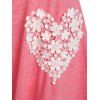 Flower Heart Lace Pockets Cami Dress - LIGHT PINK XXXL