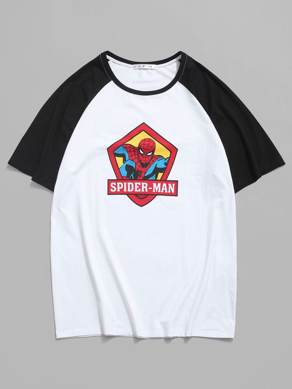 T-shirt à Imprimé Marvel Spider-Man à Manches Courtes - Blanc S