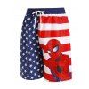 Short de Plage Décontracté Marvel Spider-Man et Drapeau Américain - Bleu S