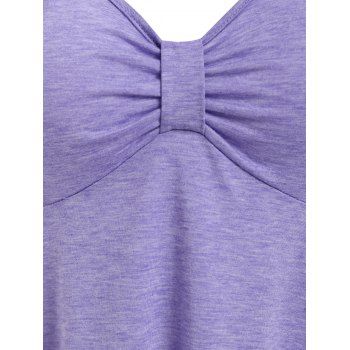 Ruched O-ring Detail Heathered T-shirt