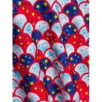 Plus Size Star Mermaid Halter Ruched Three Piece Tankini Swimwear