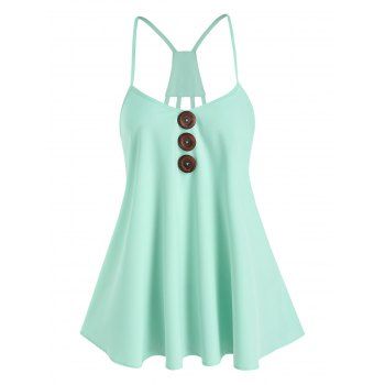 

Strappy Mock Button Cami Top, Light green