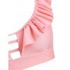 Floral Ladder Cutout Ruffle Tankini Swimwear - LIGHT PINK XXL