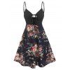 Robe à Bretelle Fine à Imprimé Fleurie avec Trou de Serrure - multicolor M