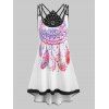 Robe Haute-Basse à Bretelle Attrape-Rêves Imprimé Grande-Taille - Blanc 2X