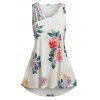 Débardeur à Bretelles et Imprimé Floral - Blanc XXL