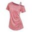 T-shirt Teinté Imprimé Boutonné à Volants - Rose clair XXXL