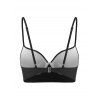 Underwire Swim Top Push Up Solid Color Cami Strappy Summer Beach Bikini Top - BLACK XL