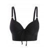 Gothic Swimsuit Top Push Up Swimwear Top Moulded Solid Color Underwire Bikini Top - BLACK S