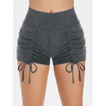 

Cinched Front Jersey Hot Shorts, Gray