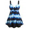 Maillot de Bain Tankini à Taille Empire Grande Taille - Bleu 3X