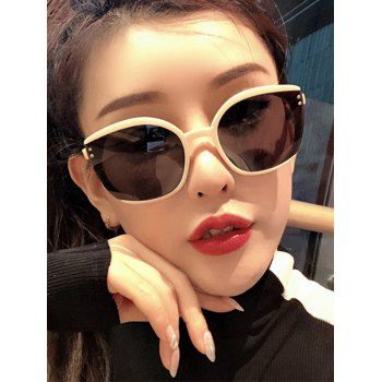 

Oversized Butterfly-Frame Stud Sunglasses, Beige