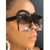 Oversize Square Frame Flat-Top Sunglasses - BLACK 