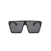 Oversize Square Frame Flat-Top Sunglasses - BLACK 