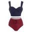 Maillot de Bain Tankini Mélangé Assorti et Elevé Bague en O à Armature - multicolor M