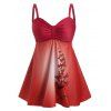 Maillot de Bain Tankini à Imprimé Papillon Grande-Taille - Rouge 2X