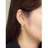 Boucles D'Oreilles en Forme D'Etoile et de Lune en Zircon - d'or 