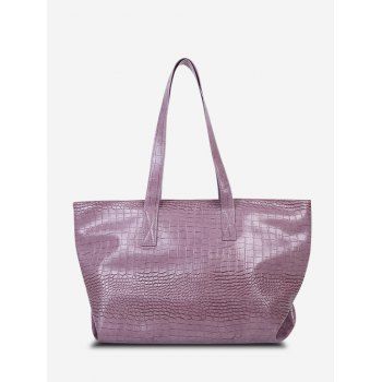 

Large Capacity Embossed Tote Bag, Lilac