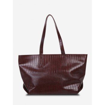 

Large Capacity Embossed Tote Bag, Brown