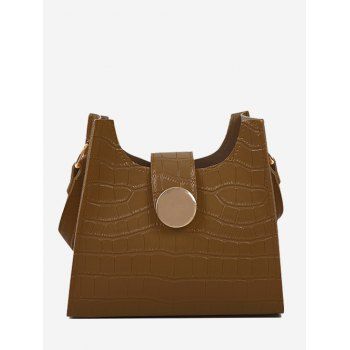 

Embossed Square Shoulder Bag, Deep brown