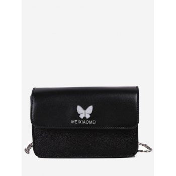 

Butterfly Glitter Flap Crossbody Bag, Black
