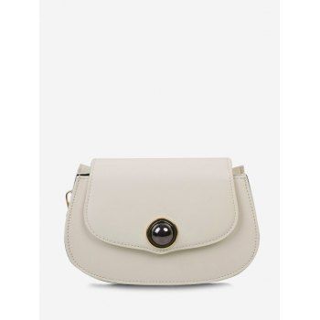 

Solid Flap Chain Crossbody Bag, Crystal cream