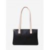 Sac à Bandoulière Motif Relief et à Double Poignée - Noir 