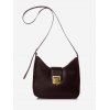 Sac à Bandoulière Bouclé en Couleur Unie - marron foncé 