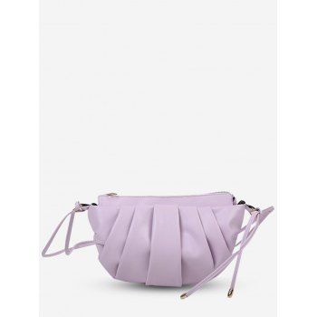 

Semicircle Pleated Double Strap Crossbody Bag, Light purple