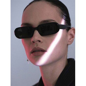 

Brief Narrow Oval Sunglasses, Black