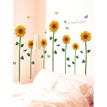 

Sunflower Butterfly Wall Sticker Set, Multicolor a