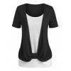 T-shirt Noir et Blanc en Deux Pièces - Noir XL