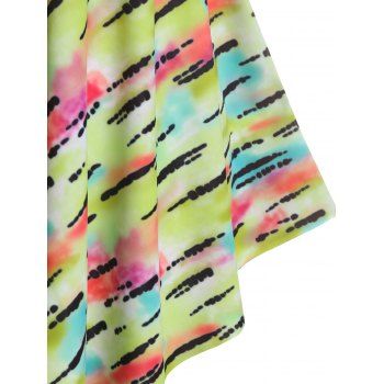 Buy Plus Size Tie Dye Cinched Handkerchief Tankini Swimwear. Picture