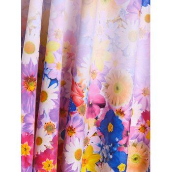 Kaufen Plus Size Handkerchief Cinched Floral Print Tankini Swimwear. Bild