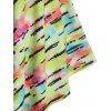 Plus Size Tie Dye Cinched Handkerchief Tankini Swimwear - multicolor L