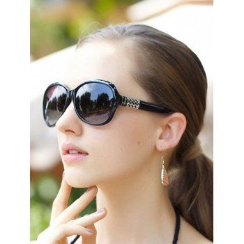 

Oversize Round Frame Gradient Sunglasses, Black