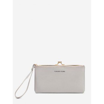 

Letter Print Multi-purpose Clutch Bag, Light gray