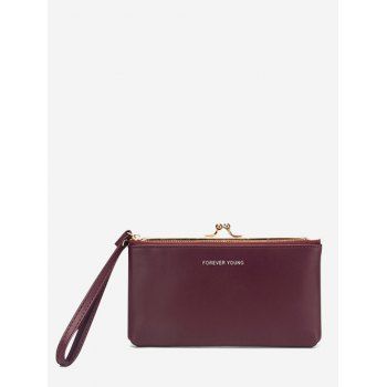 

Letter Print Multi-purpose Clutch Bag, Deep red