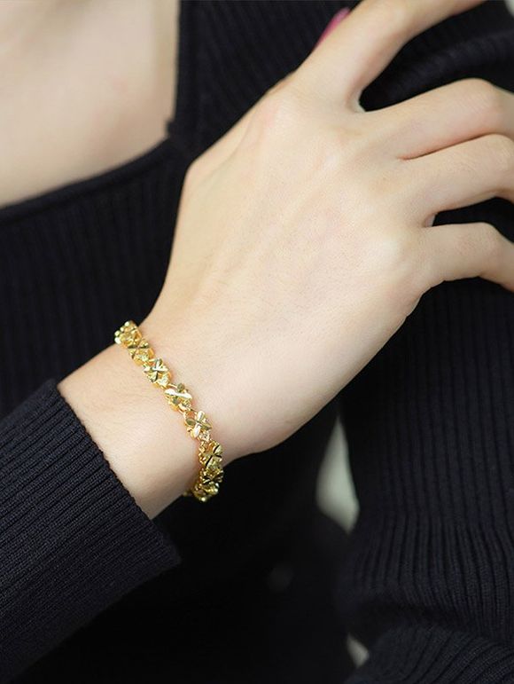 Bracelet Feuilles D'Or Plaqué à Quatre Feuilles - d'or 
