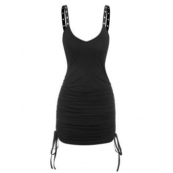 

Gothic Cinched Eyelet Bodycon Dress, Black