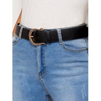 

Snake Shape Pin Buckle Dress Belt, Black