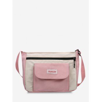 

Casual Letter Colorblock Crossbody Bag, Pink