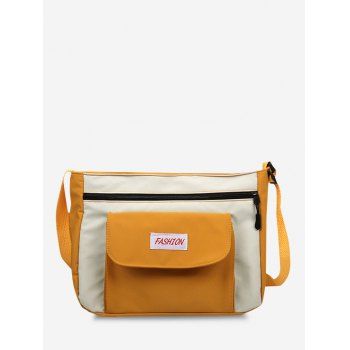 

Casual Letter Colorblock Crossbody Bag, Bright yellow
