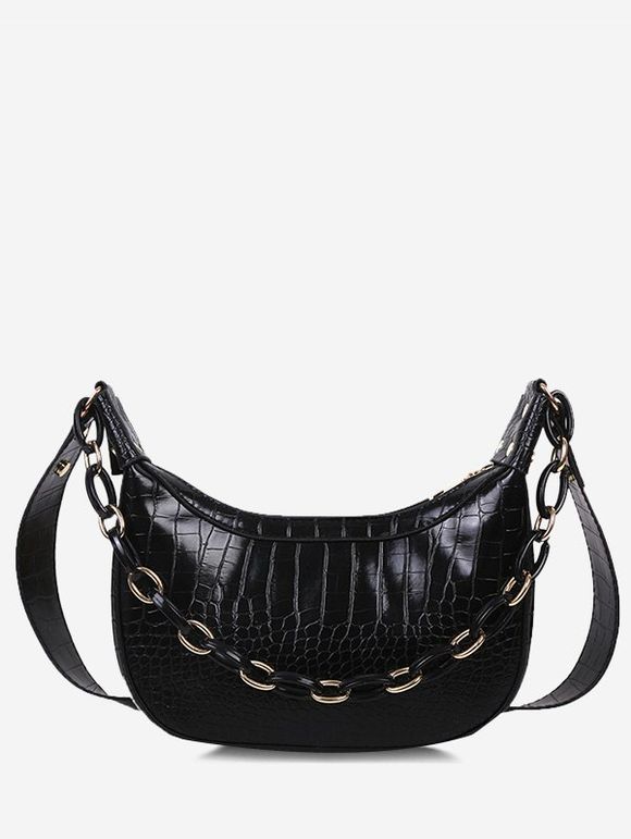 Sac à Bandoulière Chaîne Texturé - Noir 