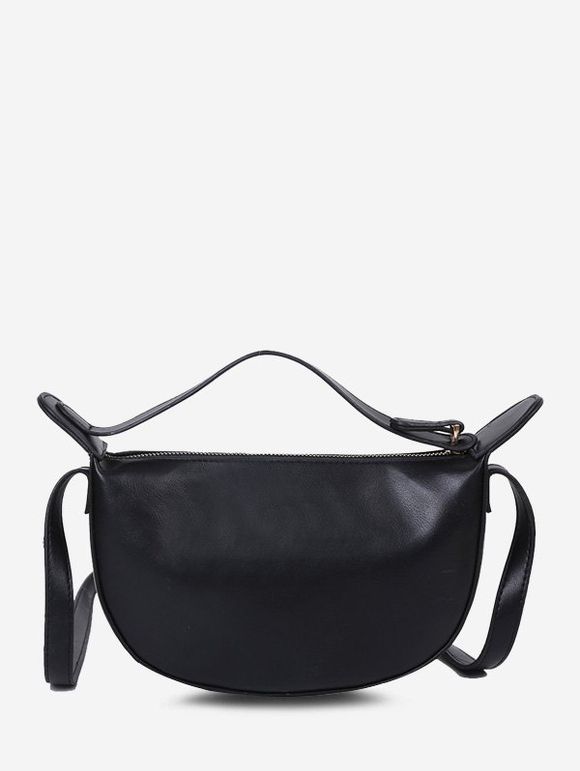 Sac à Bandoulière en Couleur Unie - Noir 